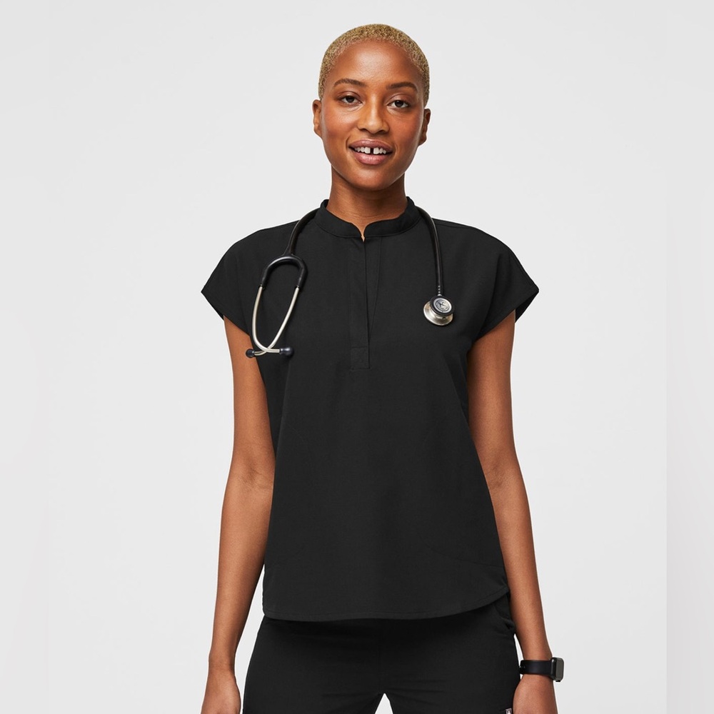 Figs Black Rafaela Scrub Top XXL